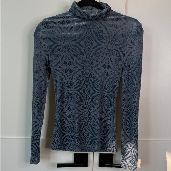 Soft Blue Patterned Blouse - Picture 1 of 4